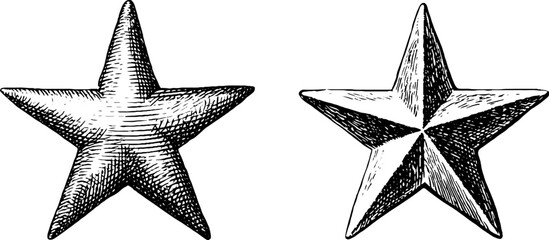 Vintage hand drawn star rating icons for design and illustration projects