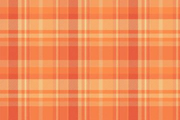 Fototapeta premium Checked texture seamless background, multicultural tartan plaid vector. Age textile check pattern fabric in orange and amber colors.