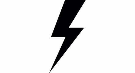 Bold Black Lightning Bolt Graphic on White Background
