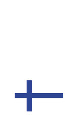 This image shows the outline map of Finland filled with the design of the Finnish flag, featuring a blue Nordic cross on a white background.