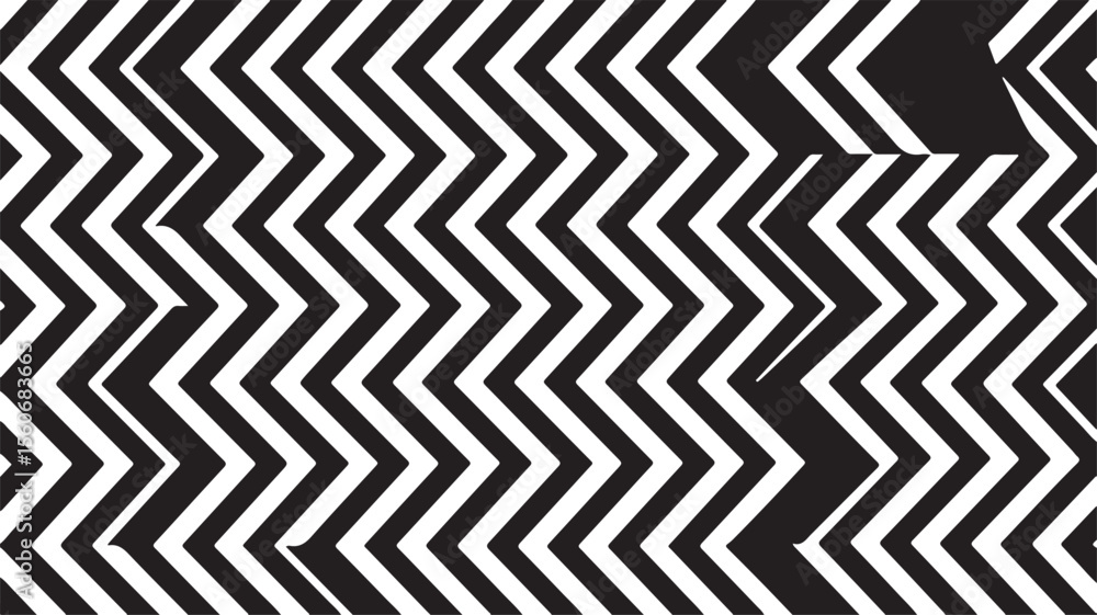Poster black white chevron pattern with sharp angles abstract