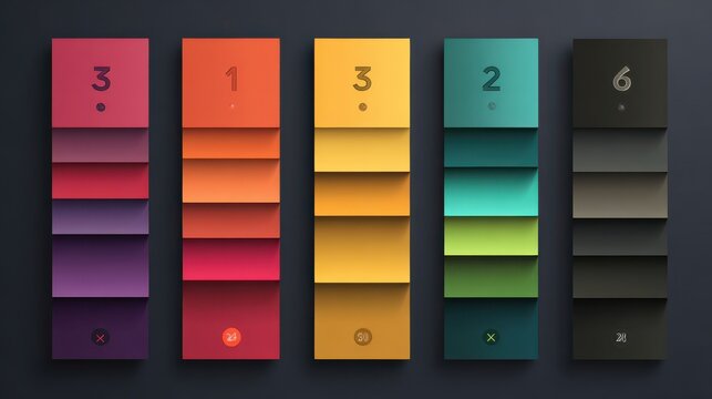 Infographic banners. Color labels with steps and options vector set. Illustration of banner label layout with numbers, no logos, no brands