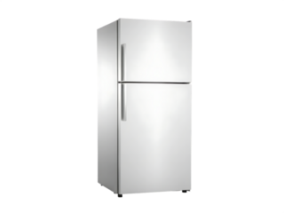 top mount fridge isolated on white background PNG, ai generated