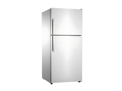 top mount fridge isolated on white background PNG, ai generated