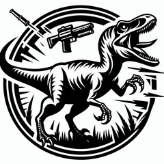 Velociraptor in a Hunting Stance Ready to Strike