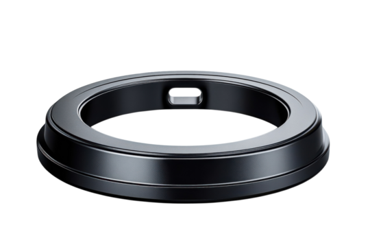 Sleek futuristic metal ring shimmering in the dark promising new tech innovation and mystery on transparent background