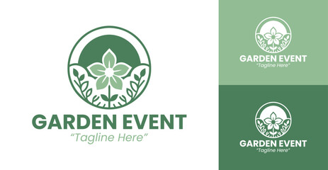 Stylish Green Garden Event Logo for Branding and Promotional Use
