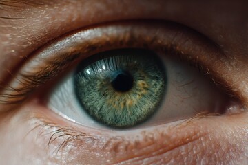 Fototapeta premium A detailed shot of an individual's green eye