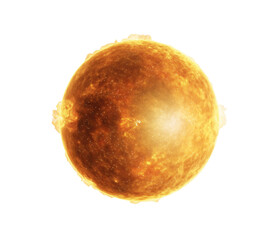 Fiery Celestial Body With Solar Flares isolated on a transparent background star plasma