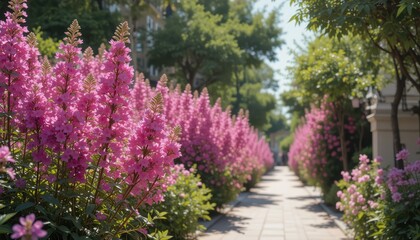 Syringa vulgaris and Nerium oleander frontal street