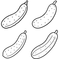 Naklejka premium Cucumber Icon – Fresh Vegetable Line Art, Outline Vector Illustration