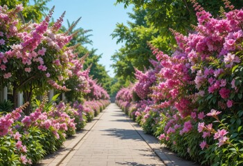 Syringa vulgaris and Nerium oleander frontal street