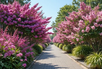 Syringa vulgaris and Nerium oleander frontal street