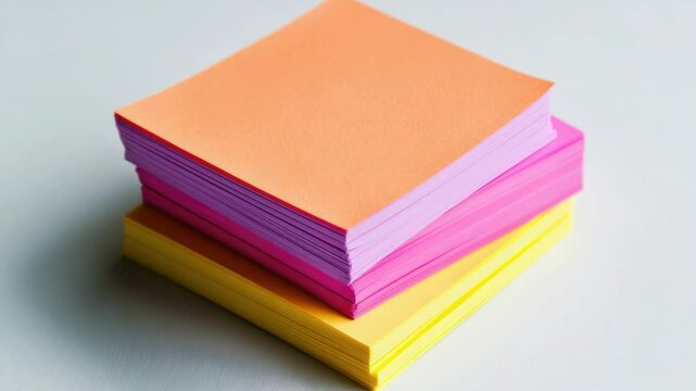 A stack of colorful post-it notes, great for creative projects or office inspiration