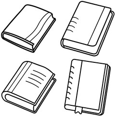 Obraz premium Journal Diary Icon – Personal Notebook Line Art, Outline Vector Illustration