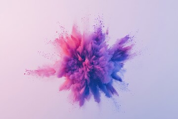 Vibrant explosion of pink and purple powder