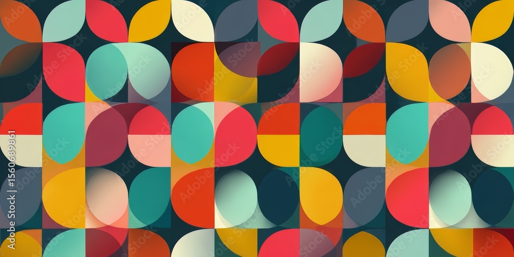 Poster colorful abstract design with many different colored circles. the circles are of various sizes and c