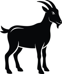 Fototapeta premium Goat Silhouette Vector with white background and editable
