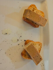Gourmet pâté on toasted bread appetizers