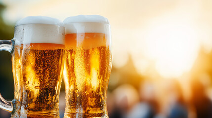 glass of beer on the table Oktoberfest