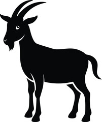 Fototapeta premium Goat Silhouette Vector with white background and editable