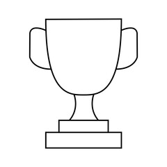 Flat minimalist trophy icon in outline style, vector EPS 10. Represents success, championship, reward, perfect for sports illustrations, achievement badges, leaderboard icons and winner recognition.