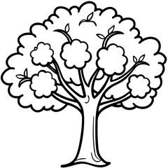 Fototapeta premium Apple Tree line art vector