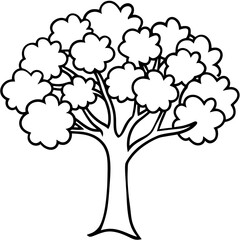 Fototapeta premium Apple Tree line art vector
