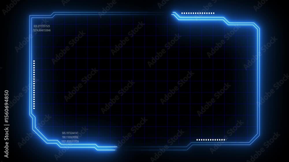 Poster digital hud futuristic motion graphic element cyber generated background. technology hologram frame 