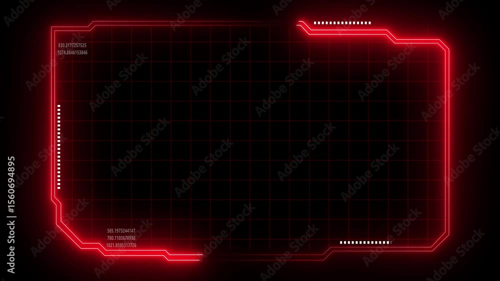Aufkleber digital hud futuristic motion graphic element cyber generated background. technology hologram frame 