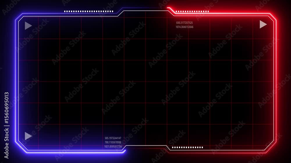 Poster digital hud futuristic motion graphic element cyber generated background. technology hologram frame 