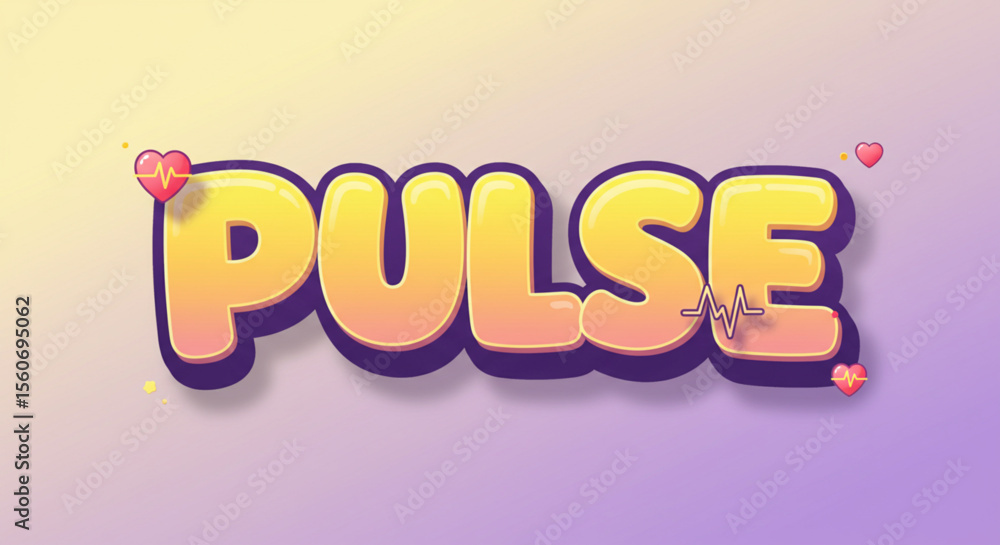 Poster vibrant pulse a colorful 3d text effect design