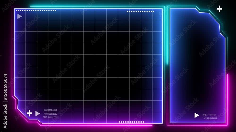 Poster digital hud futuristic motion graphic element cyber generated background. technology hologram frame 
