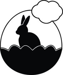 easter bunny with eggs