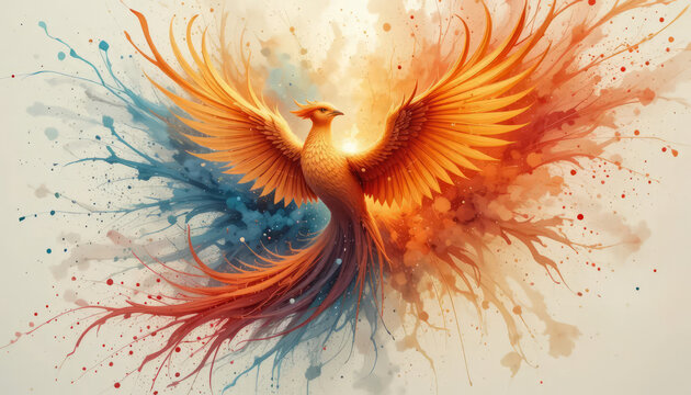 phoenix bird abstract colorful background