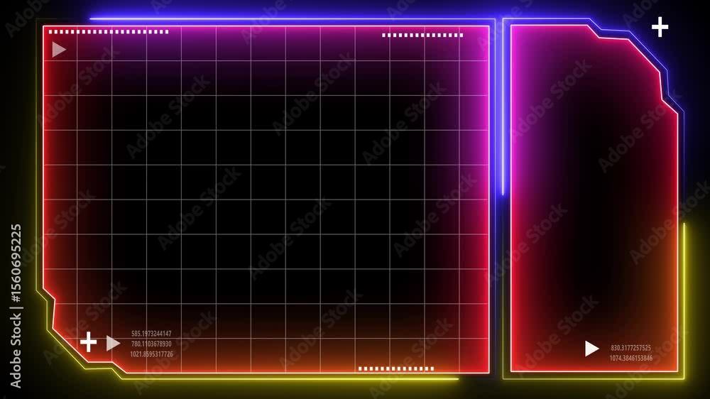 Poster digital hud futuristic motion graphic element cyber generated background. technology hologram frame 