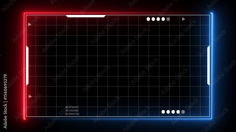 Poster digital hud futuristic motion graphic element cyber generated background. technology hologram frame 