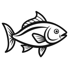 Fish line art vector
