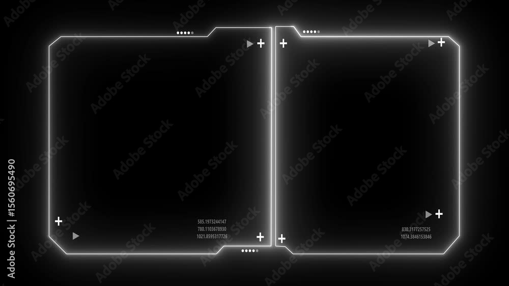 Poster digital hud futuristic motion graphic element cyber generated background. technology hologram frame 