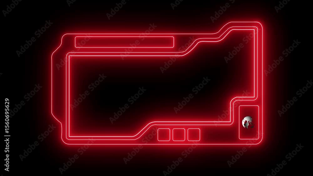 Poster digital hud futuristic motion graphic element cyber generated background. technology hologram frame 