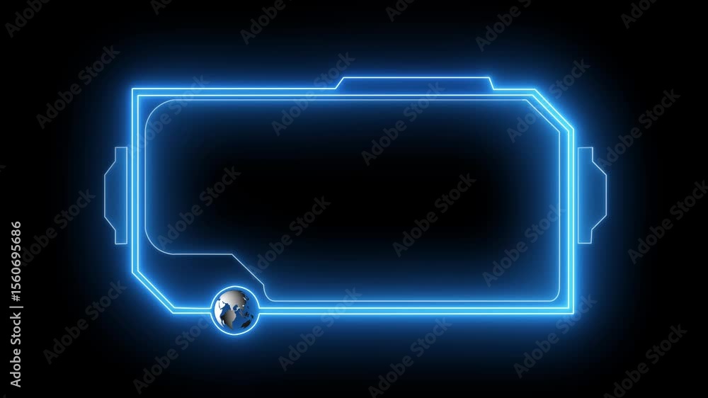 Poster digital hud futuristic motion graphic element cyber generated background. technology hologram frame 