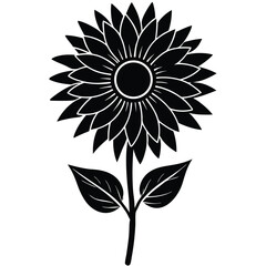 Fototapeta premium Elegant Sunflower Silhouette A Striking Floral Design with Bold Lines and Contrasting Shapes for a Modern Aesthetic Appeal