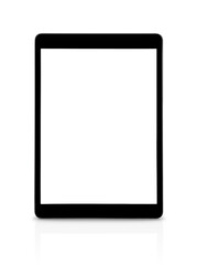 Modern digital tablet with blank screen on white isolated background with clipping path. Element for design.