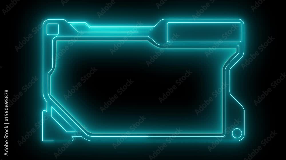 Poster digital hud futuristic motion graphic element cyber generated background. technology hologram frame 