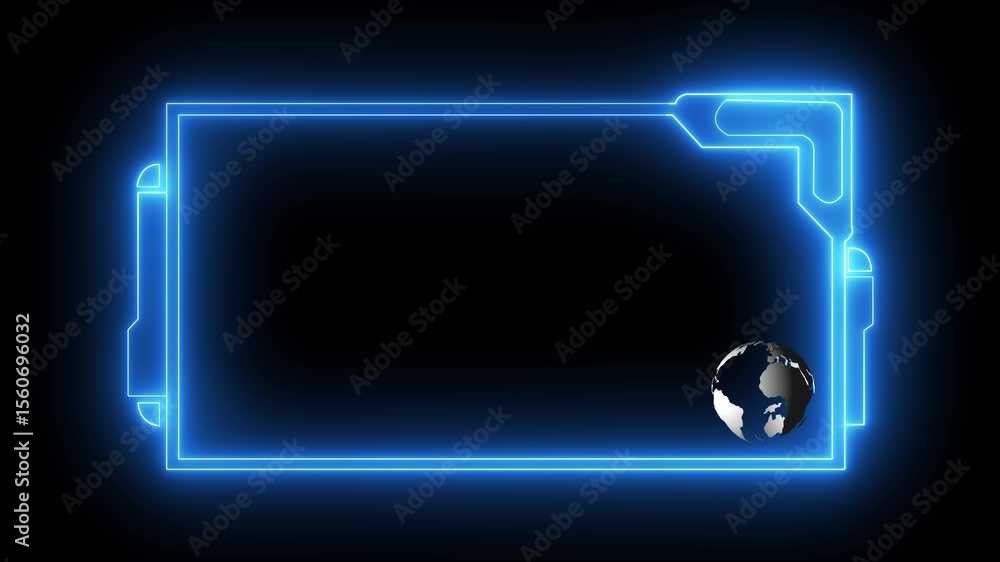 Poster digital hud futuristic motion graphic element cyber generated background. technology hologram frame 
