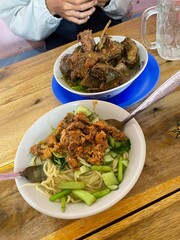 mie ayam or noodle from indonesia