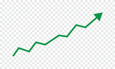 Obraz premium Green Upward Trend Arrow Indicating Growth and Success,