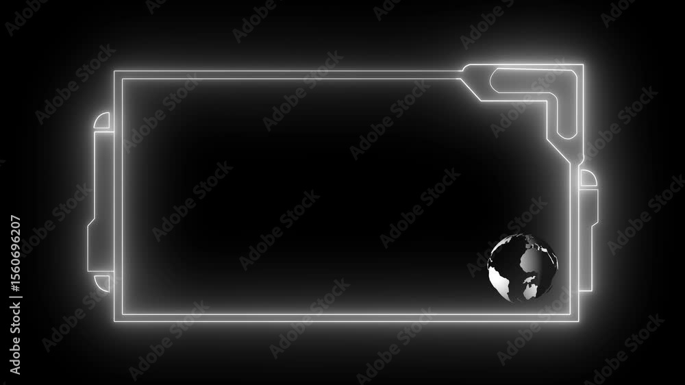 Poster digital hud futuristic motion graphic element cyber generated background. technology hologram frame 
