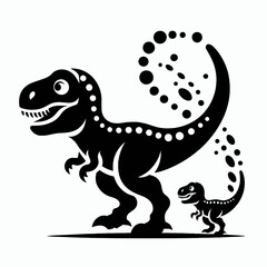 Young Tyrannosaurus Rex Following Its Parent Through the Prehistoric Wild