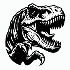 Tyrannosaurus Rex Roaring with Open Jaws in a Prehistoric Landscape © Samra